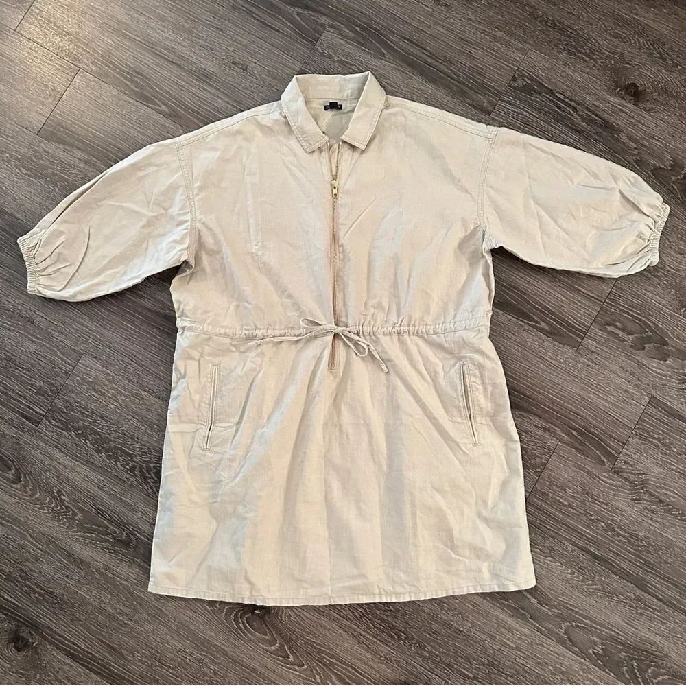 J. Crew Cinched zip-up dress in drapey cotton New